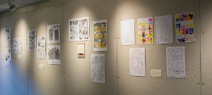 One of more than four walls with student art