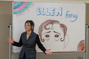 Ellen Forney with her visiting artist board by Luke Howard