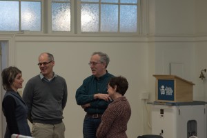 Ellen chatting with James Sturm and the heads of the Eisner foundation