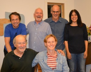 The whole gang from left to right. Top: Harry Bliss, David Sipress, James Sturm, Mitra Farmand. Bottom: Ed Koren, Hilary Price.