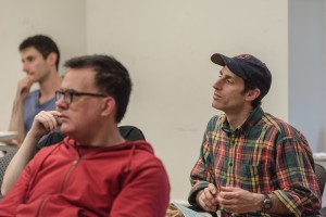 Someone made a very interesting point that captivated Dean Sudarsky ('16), Dave Humphreys ('16), and Bill Scavone, our figure drawing instructor and a medical illustrator.