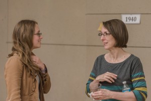 Tillie Walden ('16) talking with Kriota.