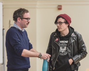 Noah talking with Steve Thueson ('15).