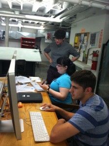Luke helping me in the lab during the summer woskhop.