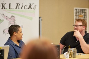 As with most visiting artists, Ricks had a good time with Luke Howard, program coordinator.