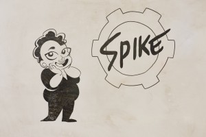 Spike's visiting artist board, drawn by Luke Howard