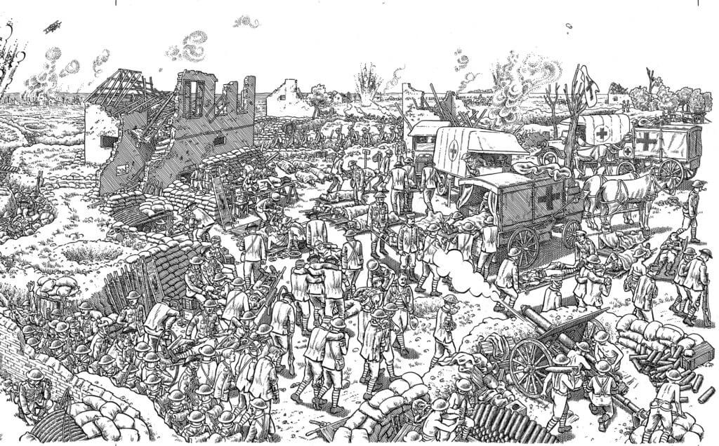 Sacco's depiction of WWII battle field