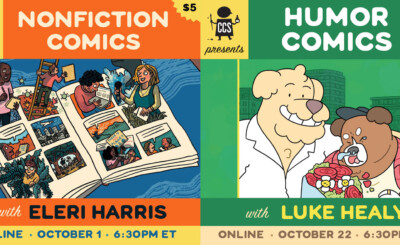 A promotion graphic, featuring images of book covers for Eleri Harris and Luke Healy