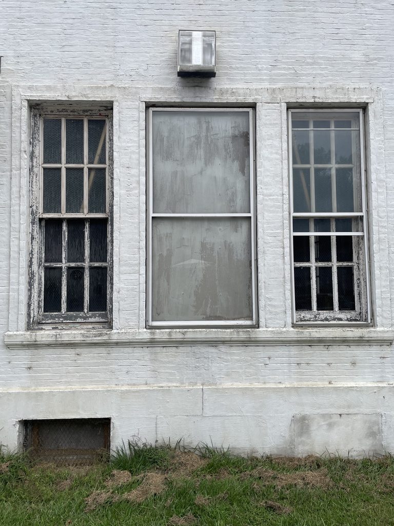 Boarded up windows