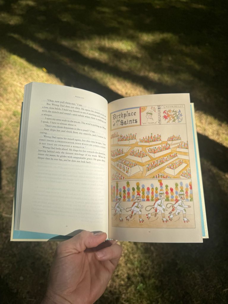 Photograph of the comic's first page as seen in the book.